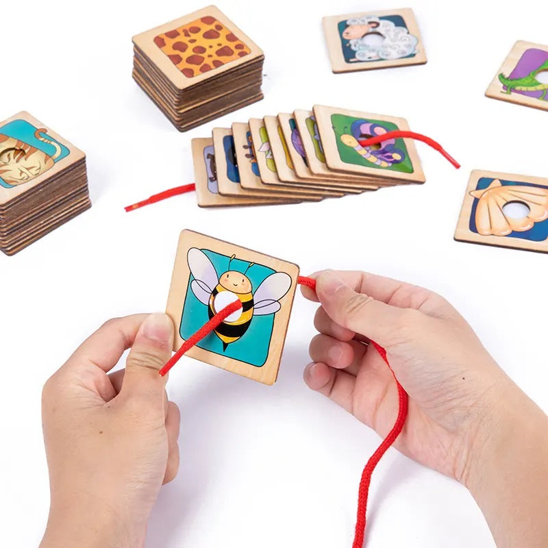 MONTESSORI ANIMAL WOODEN MATCHING TILES