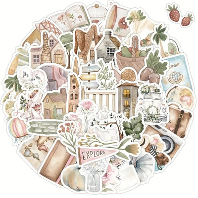 Vintage stickers - 60 Pcs