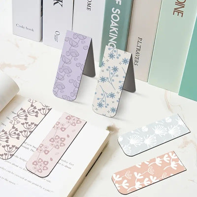 A pair of Magnetic Bookmarks - Floral Pattern