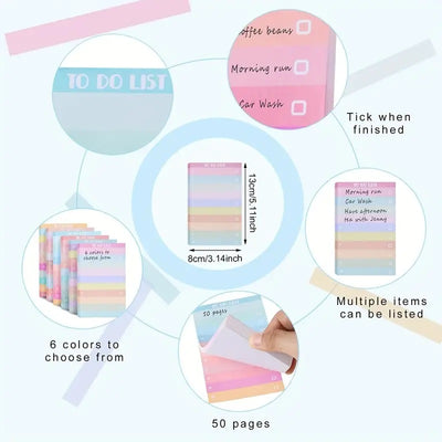 To-Do List Notepad Pastel colored - 50 pages