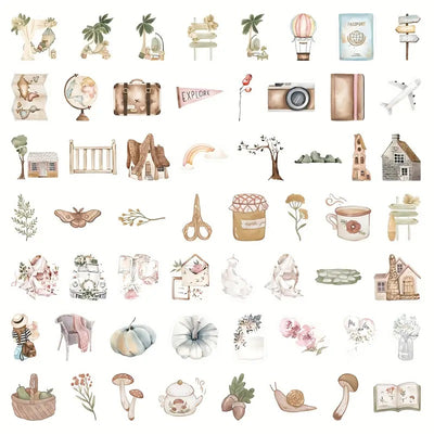 Vintage stickers - 60 Pcs