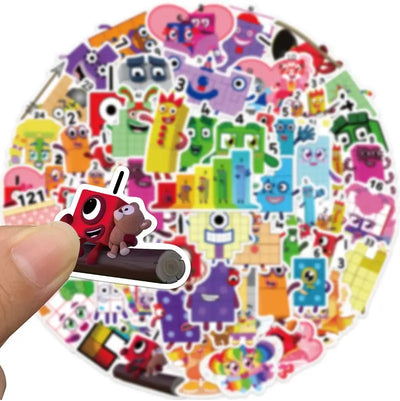 Number Blocks Stickers - 52 Pcs
