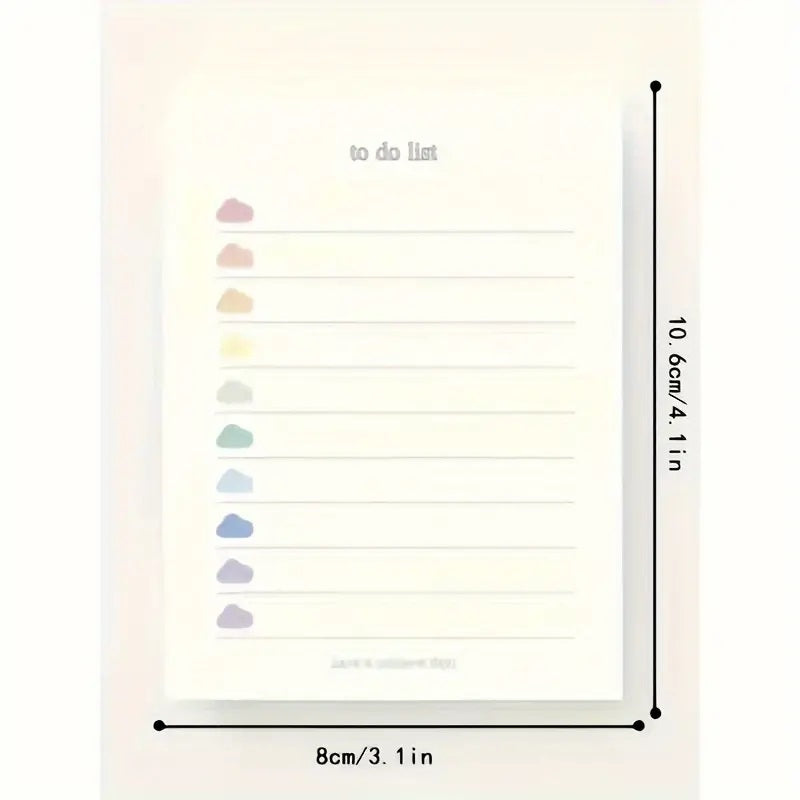 To-Do List Notepad Rainbow cloud - 50 pages