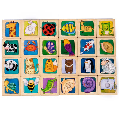 MONTESSORI ANIMAL WOODEN MATCHING TILES