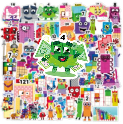 Number Blocks Stickers - 52 Pcs