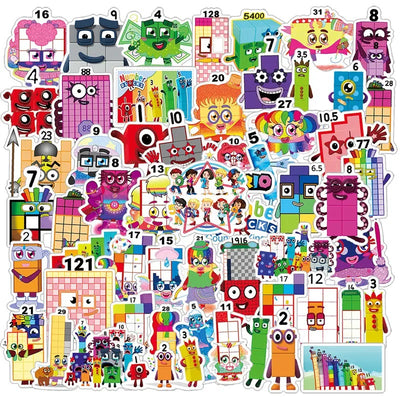 Number Blocks Stickers - 52 Pcs