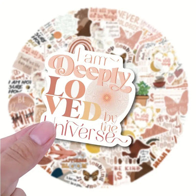 Bohemian theme inspirational Stickers - 50 Pcs