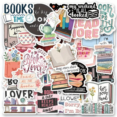 Bookworm Stickers - 50 Pcs