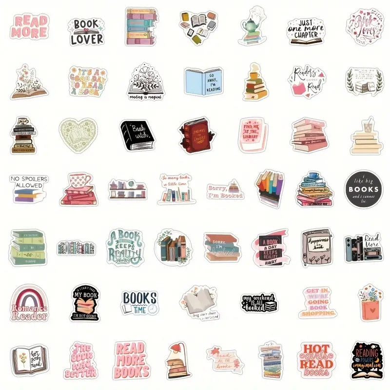 Bookworm Stickers - 50 Pcs