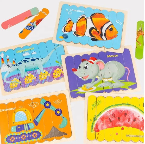 Creative Wooden Double- sided Strip Puzzles