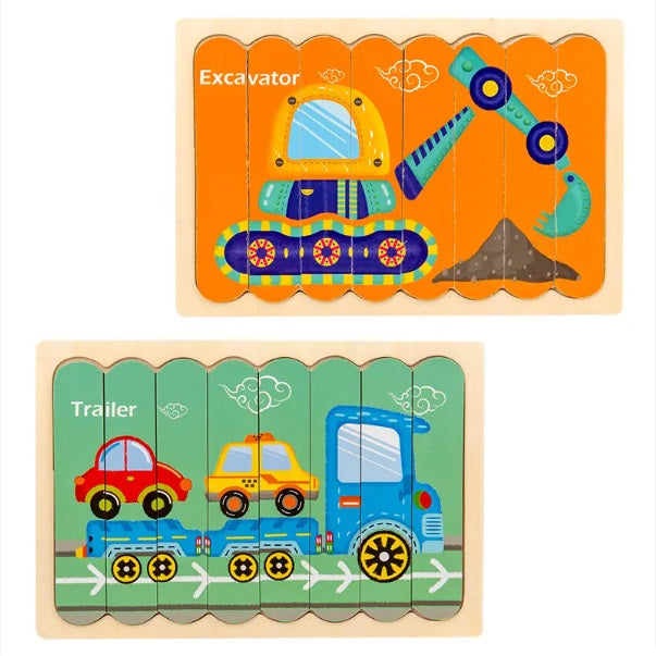 Creative Wooden Double- sided Strip Puzzles