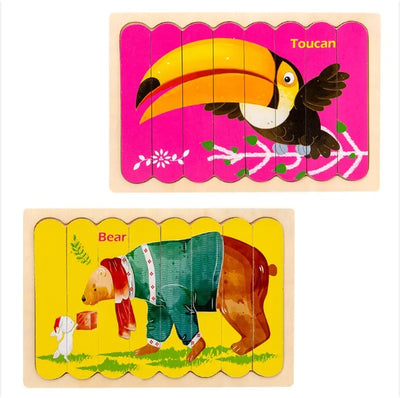Creative Wooden Double- sided Strip Puzzles