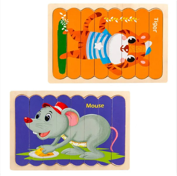 Creative Wooden Double- sided Strip Puzzles