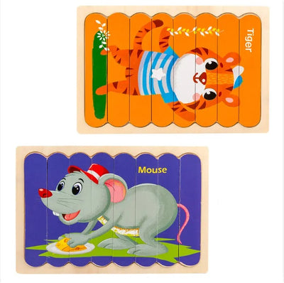 Creative Wooden Double- sided Strip Puzzles