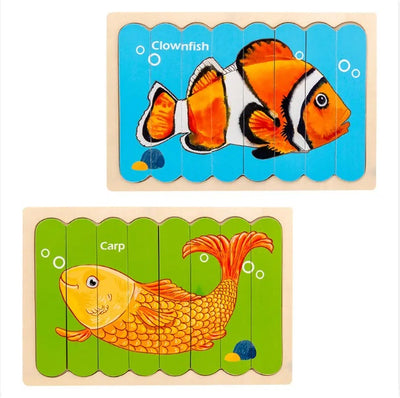 Creative Wooden Double- sided Strip Puzzles