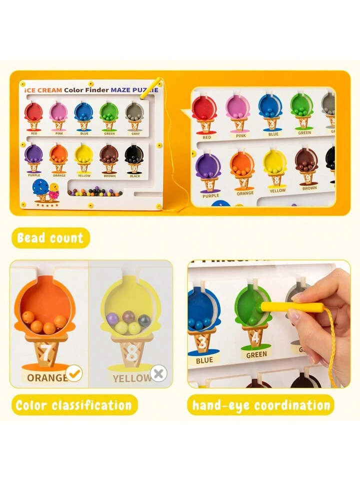 ICE CREAM MAZE MAGNETIC COLOR SORTER