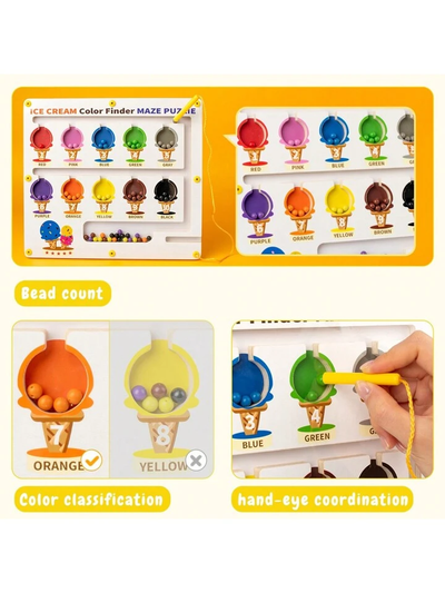 ICE CREAM MAZE MAGNETIC COLOR SORTER