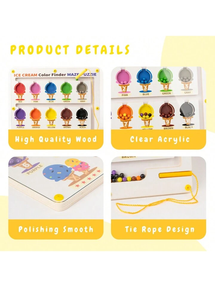 ICE CREAM MAZE MAGNETIC COLOR SORTER