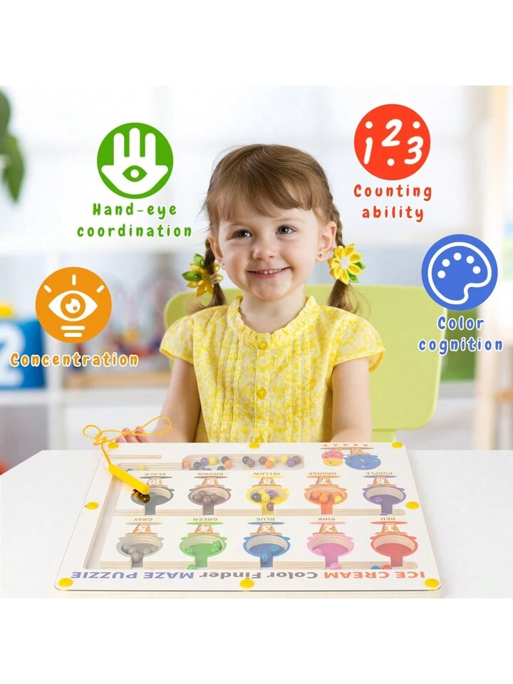 ICE CREAM MAZE MAGNETIC COLOR SORTER