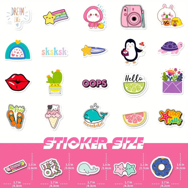 Good vibes Cute Vibes Stickers - 100 Pcs