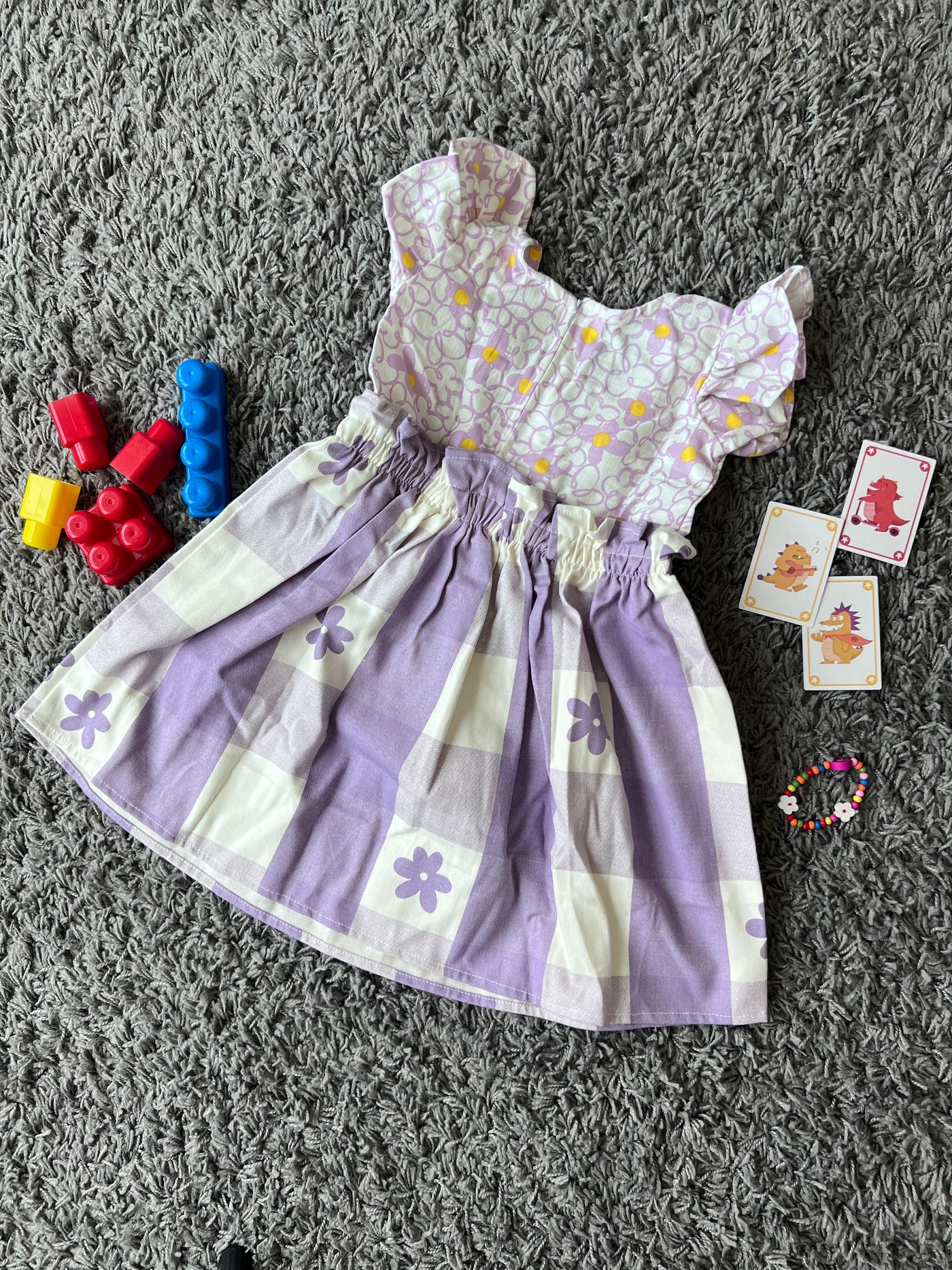 Girls Cotton Purple & White frock