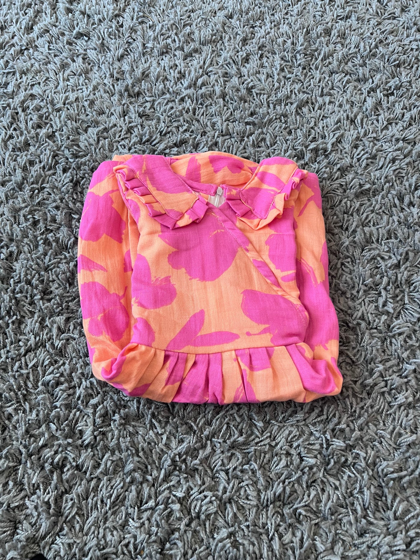Girls Cotton Pink & Orange frock