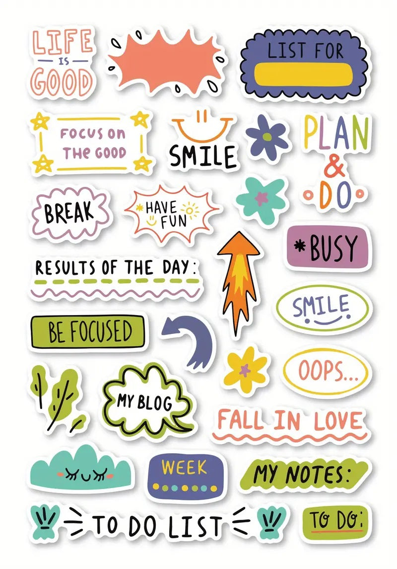 Scrapbook Stickers - 240 Pcs